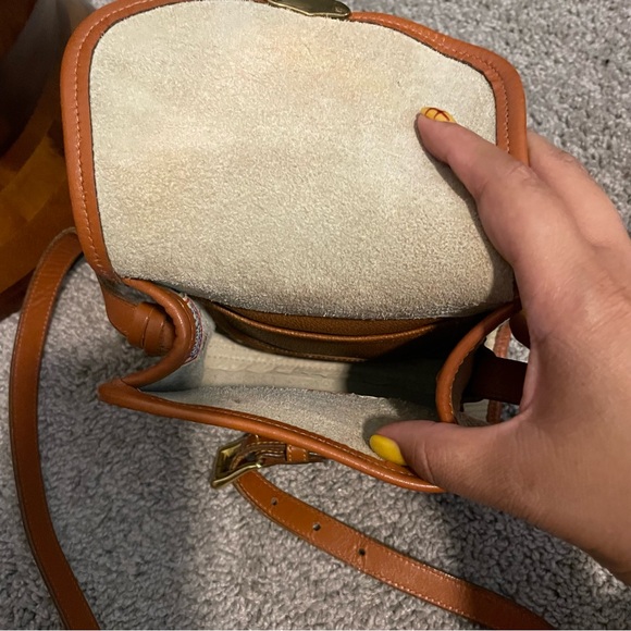 Dooney & Bourke Vintage Mini Crossbody AWL Leather Bag Made in USA Beige Tan D&B - Picture 5 of 6